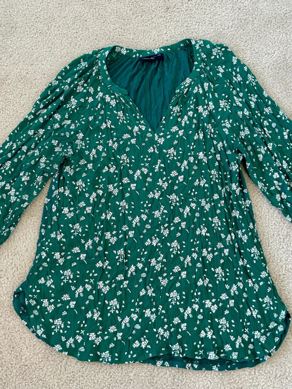 Floral Ditsy Print V-Neck Billow Sleeves Blouse Sz 14/16 by Lane Bryant